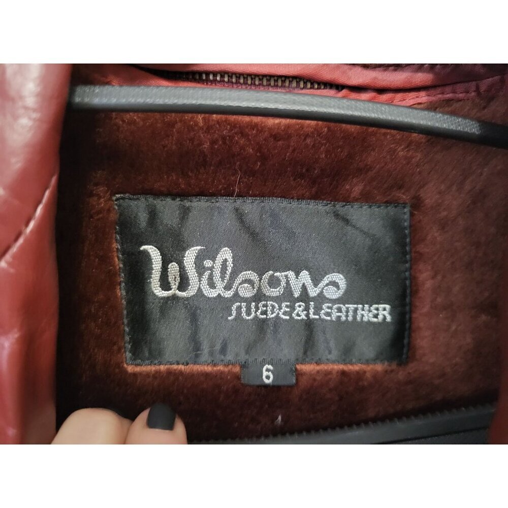 Vintage 80s Oxblood Leather Bomber Jacket Cropped Moto Wilsons - Picture 11 of 16